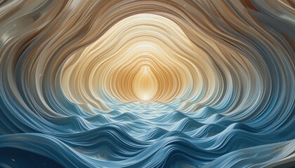Poster - Surreal wave patterns abstract ocean digital art inviting atmosphere artistic perspective fluid conceptual design
