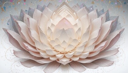 Poster - Serene lotus flower blooming in tranquil nature setting digital art elegant design peaceful ambiance vibrant colors spiritual concept