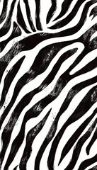 Poster - Abstract zebra stripes texture, a bold black and white diagonal pattern