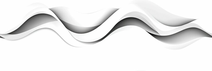 Poster - Abstract wave background, grey and white colors flowing in dynamic design
