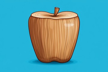 Poster - A flat vector design of an apple core, elegantly shaped with crisp edges