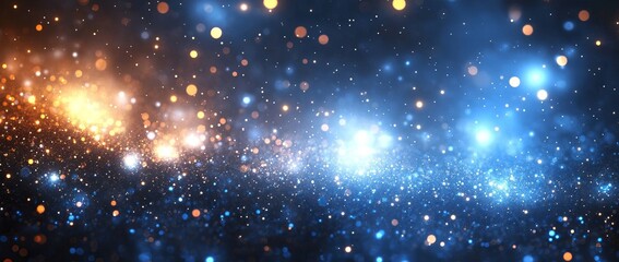 Aufkleber - image of a network of lines and dots, blue technology background with circuit board and digital line