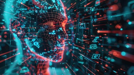 Poster - Explore a stunning representation of artificial intelligence, featuring intricate digital designs and vibrant colors that evoke a sense of futuristic innovation.