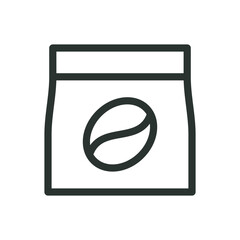 Poster - coffee bag icon, coffee package vector symbol with editable stroke