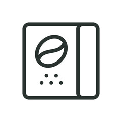 Poster - Ground coffee packaging icon, coffee pack vector symbol with editable stroke