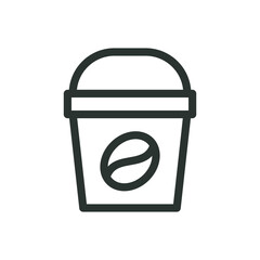 Poster - Ice coffee icon, iced coffee cup vector symbol with editable stroke