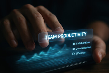 Poster - A strategic business decision focuses on enhancing team productivity through communication collaboration and operational efficiency to drive growth