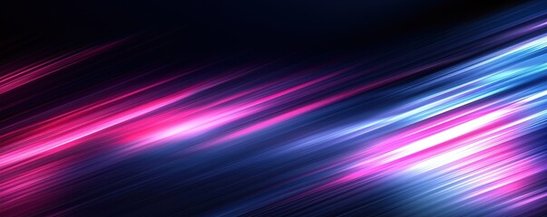 Fototapete - Abstract timelapse image featuring vibrant, blurred stripes in shades of pink and blue, creating a dynamic motion effect.