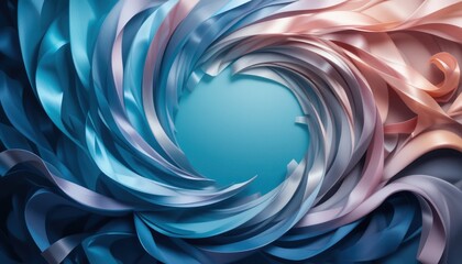 Poster - Dynamic swirling ribbons abstract design visual art digital creation colorful environment eye-level view fluid motion concept