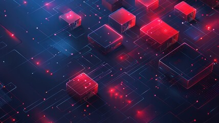 Poster - Explore a stunning futuristic minimalistic background featuring glowing shapes and connections. Ideal for digital projects and technology themes.