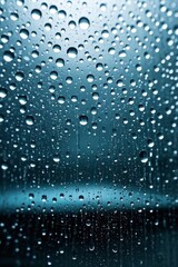 Wall Mural - a close up of a rain covered window with water droplets