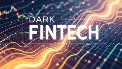 Leinwandbilder - Abstract fintech graphic with vibrant data visualization elements.