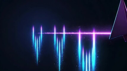 Poster - Vibrant Abstract Background with Paper Airplane and Light Trails in Bright Colors
