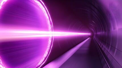 Poster - Purple Light Beam in a Tunnel