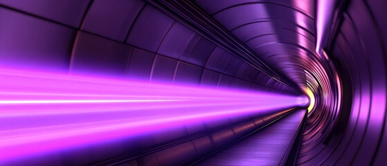 Poster - High-speed tunnel with purple light trails