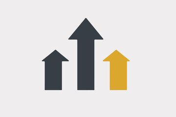 Poster - Upward Trend Chart with Arrows: Growth, Improvement, and Progress Concept