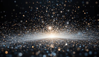 Poster - Cosmic light show outer space digital artwork starry environment wide angle viewpoint ethereal concept illuminating the universe