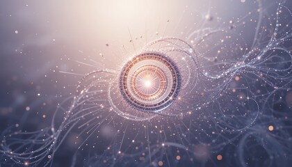 Poster - Exploring cosmic energy dynamics abstract visualization digital art ethereal environment close-up view quantum concepts for the future