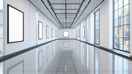  Modern Art Gallery Interior with City View