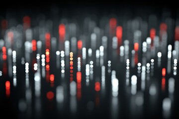 Poster - Dynamic abstract pattern of lights in red and white creating an artistic visual effect in a dark background