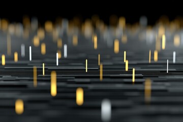 Fototapete - Abstract representation of light streaks in a dark environment creating a dynamic visual effect