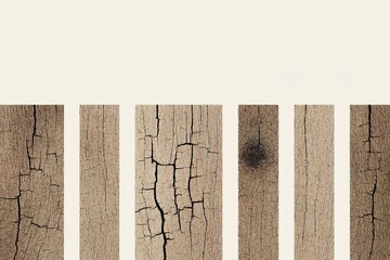 Poster - textured wood panels showcasing natural aging and unique patterns in a neutral setting