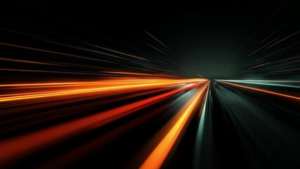 Poster - Abstract Speed: A dynamic and vibrant illustration capturing the essence of velocity and acceleration. This visual marvel depicts streaks of light streaking across a dark canvas.
