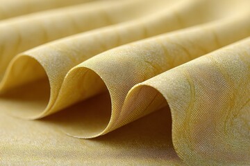 Poster - elegant yellow fabric with soft waves and smooth texture showcasing intricate patterns