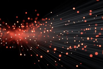Fototapete - Colorful particles and light trails create dynamic energy effect against a dark background