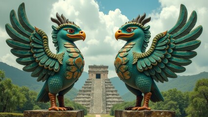 Naklejka na meble Double Birds and Pyramid