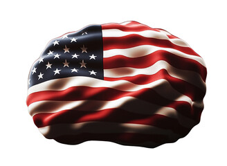 Aufkleber - Surreal representation of american flag with fluid waves and shadows on a dark background