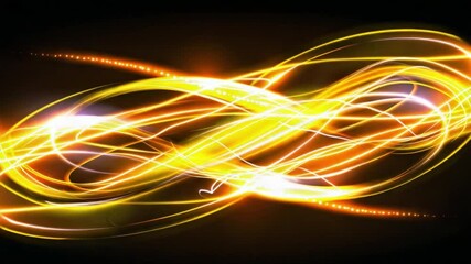 Poster - vibrant abstract design of swirling golden light trails dynamic patterns and energy evoking creativi