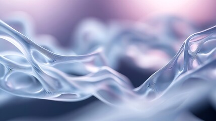 Aufkleber - Abstract Close Up of Flowing Wavy Patterns in a Soft Dreamy Ethereal Background : Generative AI
