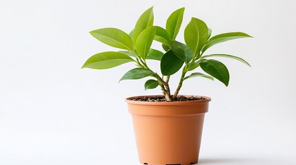 Poster - Thriving potted green plant symbolizing growth and nature's beauty ideal for wellness and home decor visuals : Generative AI