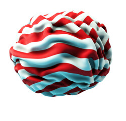 Aufkleber - Colorful abstract sphere with red and light blue wavy stripes creating a unique 3d shape and design