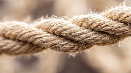 Aufkleber - Close up of a twisted natural rope showcasing textures and material craftsmanship : Generative AI