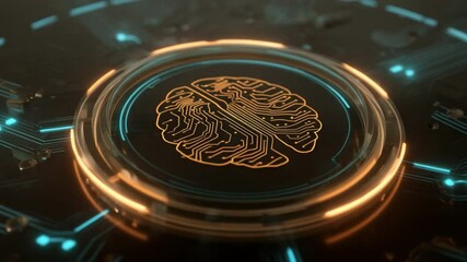 Poster - digital brain: intricate digital brain concept symbolizes the synergy of technology and intellect, d