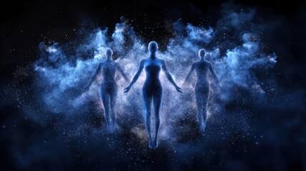 Poster - Mysterious energy transformation cosmic space digital art ethereal environment surreal viewpoint abstract concept