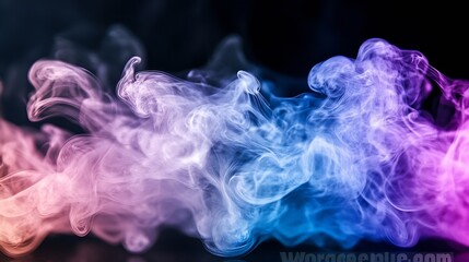 Fototapete - Colorful Smoke Abstract Art with Blurred Ethereal Elements : Generative AI