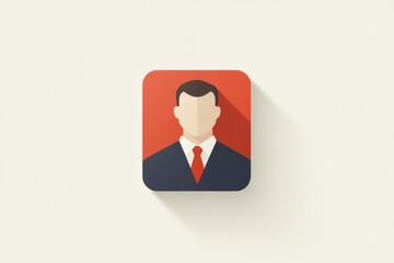 Poster - Minimalist flat ui profile icon with red background and business attire