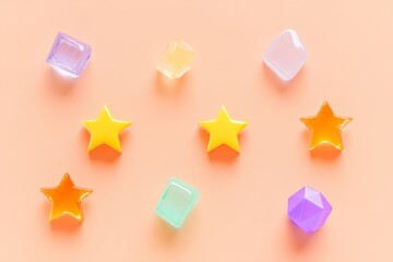 Poster - flat ui star rating concepts with colorful geometric shapes for design projects