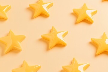 Poster - yellow star rating system on minimalistic flat ui background for modern design
