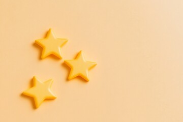Poster - Minimalist flat star rating system design on orange background for app interface