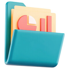 Poster - modern file folder with colorful charts symbolizes investment growth clipart Photo isolated on transparency background