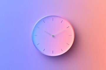 Poster - Minimalist pastel gradient wall clock design for modern interiors