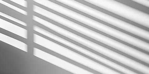 Poster - The image features soft, diffused light casting striped shadows on a smooth surface, creating a minimalist and serene atmosphere.