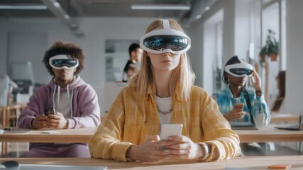 Poster - students use virtual reality in collaborative classrooms generative ai