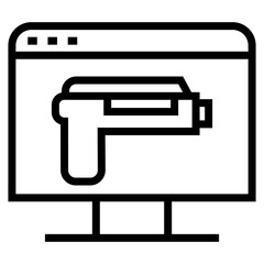 Poster - robbery online vector icon