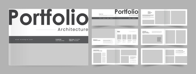 Wall Mural - Architecture Portfolio Layout Template, landscape Architecture Portfolio , Minimal Portfolio Project Template.
