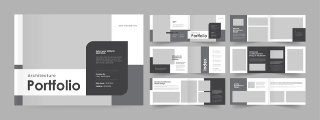 Wall Mural - minimalist portfolio design, landscape portfolio template, business portfolio catalogue template.